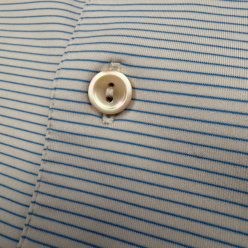 Peter Millar Polo Shirt Men XL Blue Stripe Golf Comfort Short Sleeve Performance - Picture 4 of 12